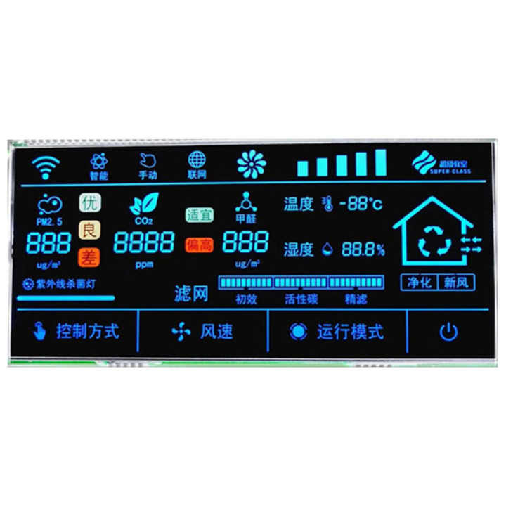 Customizable Monochrome LCD Screen with Touch Programmability