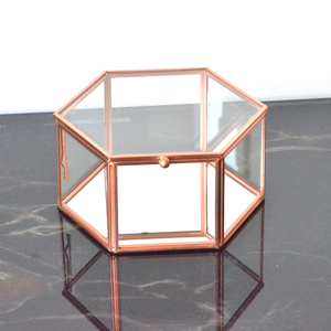 Contenitori cosmetici e confezionamento di rame rosa hexagon gioiello in vetro di boxe - Product Image 5