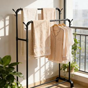 Porte-vêtements en acier au carbone, style sur pied, démontable, facile à déplacer, largeur au choix, pour <span class=keywords><strong>magasin</strong></span> <span class=keywords><strong>de</strong></span> vêtements et salon - Product Image 1