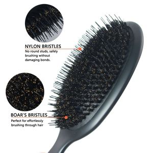 Custom logo Large Hair Extensions <b>Brush</b> Rubber Handle Hair <b>Detangle</b> <b>Brush</b> with Paper Box Packaging Bulk Blank Boar Bristle <b>Brush</b> - Product Image 4