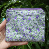 Petit sac matelassé à imprimés variés avec porte-clés, motif floral, lune, abeille, mini pochette zippée, porte-cartes, cadeau pour femme