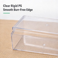 Boîte d'emballage alimentaire rectangulaire transparente personnalisée en PS avec couvercle pour pâtisseries, snacks, desserts, salades, 11,5 cm, épaisseur 1 mm, JNH-019