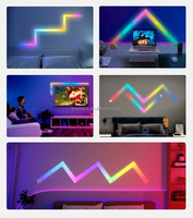 Lumières intelligentes LED Glide Applique murale APP Control WIFI RGB Night Light Bar pour la décoration de la salle de jeu Fonctionne avec Alexa Google Assistant