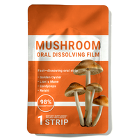Bandes sublinguales d'extrait de champignon de qualité supérieure, antioxydant, sans sucre, 10-en-1, supplément cérébral nootropique, végétalien, oral, mince