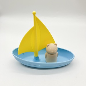 Nouveau voilier pour bébé enfant en bas âge baignoire douche piscine eau Table moule gratuit bébé jouet pour nourrissons Silicone bain jouets bateaux flottants - Product Image 3