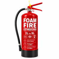 Extincteur à mousse AFFF et eau certifié CE 6L/9L, en acier inoxydable, portable pour cuisine, maison et atelier