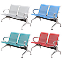 Chaise tandem au design moderne, banc d'aéroport en acier inoxydable, chaise de perfusion pour deux personnes, chaise de repos publique à siège conjoint