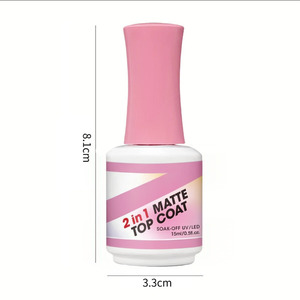 Esmalte de Uñas en <span class=keywords><strong>Gel</strong></span> Mate 2 en 1, 15ml, Paquete Individual - Esmalte de Uñas en <span class=keywords><strong>Gel</strong></span> Removible/LED, Capa Superior Mate, Larga Duración - Product Image 3