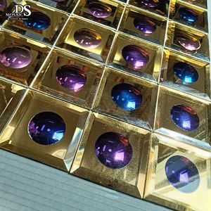 Fenêtre carrée moderne miroir doré carreaux de verre nouvel arc-en-ciel plaqué couleur salle de bain Accents muraux <span class=keywords><strong>Parquet</strong></span> dosseret décor Mosaiken - Product Image 5