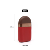 Botol Mini Oval 50ml HDPE Matte Soft Touch untuk Serum Perawatan Kulit & Sampo Pembersih Krim Tangan dengan Tutup Flip