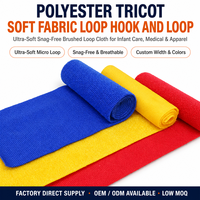 Bande adhésive à crochets et boucles tricotée de haute qualité, écologique, à coudre, pour vêtements de bébé, en nylon fin, tissu doux, bande de fixation