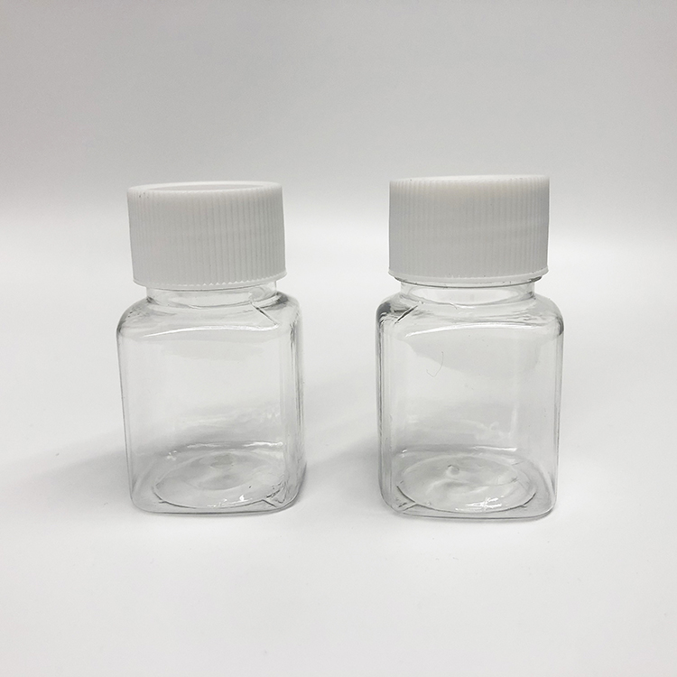 Lege Plastic 30G 1Oz Clear Vierkante Fles Voor Verpakking Capsules Pillen Geneesmiddelen Monsters, 30Ml Vloeibare Fles Flacon Container