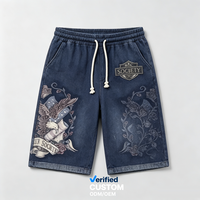 Shorts cargo matelassés personnalisés à marque privée, broderie aigle vintage, streetwear, shorts de survêtement épais – Fournisseur de premier plan