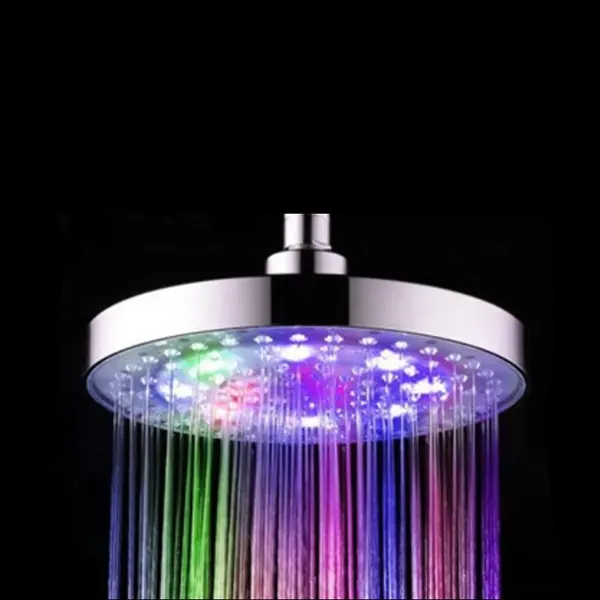 8 Pollice rotondo ABS plastica spray top luminosa LED doccia a pioggia testa