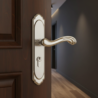 Serrure de porte BYF, garantie, pour chambre d'hôtel, pour portes en bois, usage intérieur, alliage de zinc, acier inoxydable, noir mat, installation facile