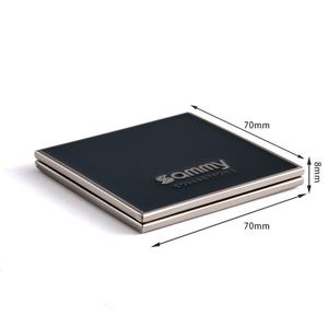 New Design Square Customized Embossed Logo Gift Personalized Zinc Alloy Pocket <b>Mirror</b> - Product Image 2