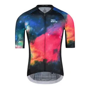 Camisa de ciclismo personalizada, roupas profissionais para homens, tecido italiano do miti