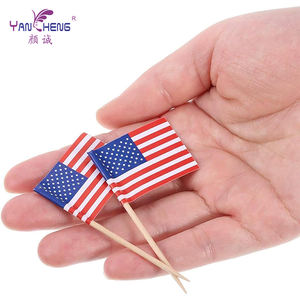 Tusuk Gigi Bendera Negara Amerika Serikat yang Dikustomisasi, Tusuk Gigi Bendera Nasional yang Dicetak, Bendera Tusuk Gigi Bermerek untuk Hari Kemerdekaan - Product Image 1