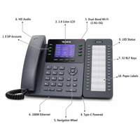 Téléphone IP SIP DSS-32+T800WN avec écran LCD 2,8 pouces, audio HD double bande, 32 touches BLF, téléphone de bureau VoIP pour réception et centre d'appels