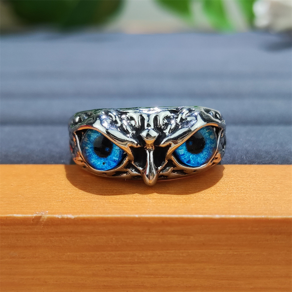 Cheap Silver Blue Mens Rings Wholesale Fashionable