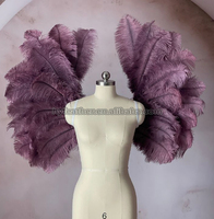 Vente en gros de grandes ailes d'ange en plumes d'autruche pour adulte, or, bleu, rose, noir et blanc pour les fêtes de carnaval.
