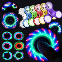 Jouet anti-stress LED lumineux, spinner à main avec effets lumineux colorés