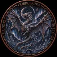 Pièce commémorative en cuivre pur 999 de 5 oz, motif Dragon de Glace Nordique, en relief, peinte aux UV, pour collectionneurs - Vente en gros