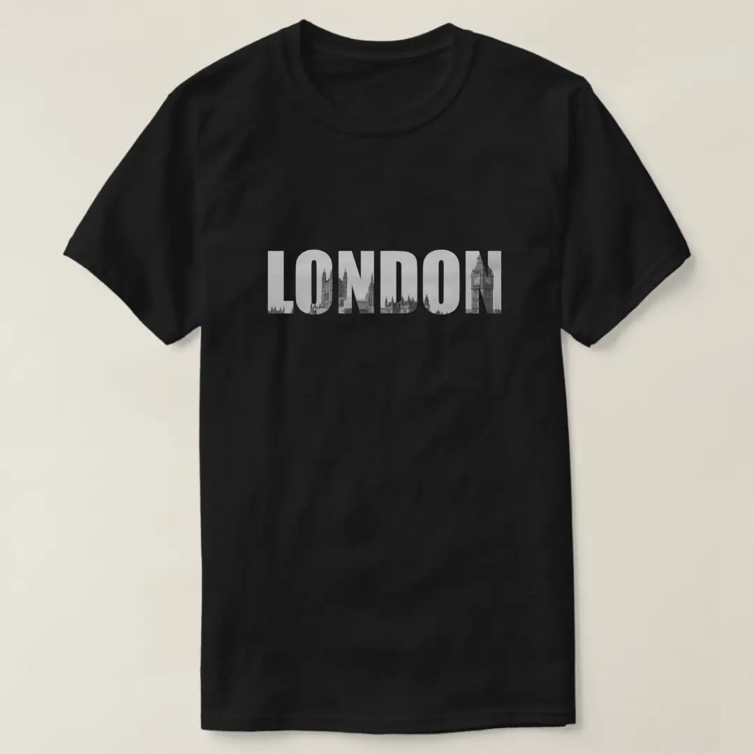 Custom Logo Tee Vintage Print London England Uk Souvenirs Vintage Mannen T-Shirt