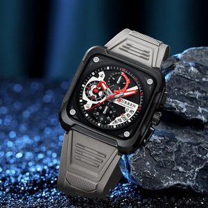 CURREN 8461 <span class=keywords><strong>Orologi</strong></span> da Polso da <span class=keywords><strong>Uomo</strong></span> Orologio al Quarzo di Lusso Quadrato Originale Impermeabile Luminoso Cronografo per <span class=keywords><strong>Uomo</strong></span> Relogio - Product Image 2