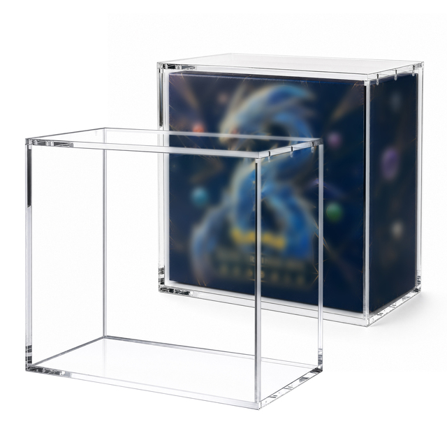 Custom Clear Stackable UV Protection Acrylic ETB Display Box Acrylic Booster Cases With Magnetic Lid