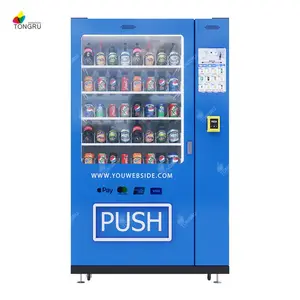 QR Code coin acceptor banknote acceptor credit card reader MDB/DEX Payment System Combo Vending Machine for Snack and Drinks