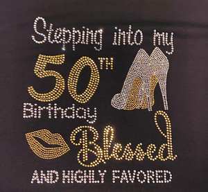 Entrare nel mio 50 ° compleanno benedetto con t-shirt con strass Sneaker - Product Image 2