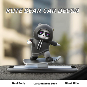 Cartoon Bear Skateboard <b>Car</b> Dashboard Ornament Silent Sliding Pendant <b>Interior</b> <b>Accessory</b> - Product Image 2