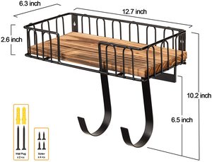 Support mural pour planche à repasser en bois avec étagère de rangement et cadre métallique pour salle de <span class=keywords><strong>buanderie</strong></span> - Product Image 2