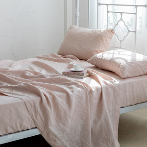 Luxuriant Soft Washed Belgian Pinstripe Bedroom <strong>Cot</strong> <strong>Bed</strong> 100 Linen Bedding <strong>Duvet</strong> <strong>Cover</strong> <strong>Set</strong> - Product Image 2