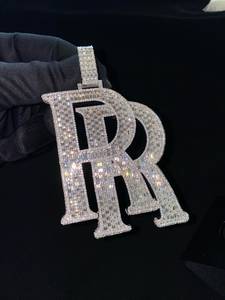 Custom <b>Letter</b> Moissanite Pendant 925 Sterling Silver Rose <b>Gold</b> Plated Emerald Cut Charm Religious Hip Hop Style for Party Gift - Product Image 2