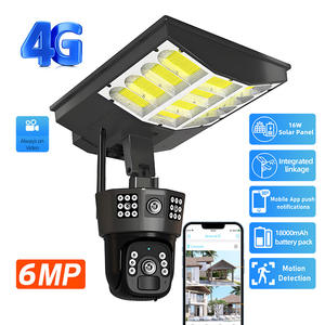 3MP + 3MP năng lượng mặt trời ánh sáng đường phố CCTV Camera 4G tầm nhìn ban đêm không thấm nước cảm biến chuyển động 4K wifi an ninh PTZ LED đèn trong nhà sử dụng ngoài trời - Product Image 1