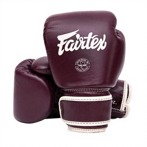 ถุงมือชกมวย Fairtex Burgundy หนังวัวแท้ แบบติดตีนตุ๊กแก ปิดนิ้วเต็มรูปแบบ สำหรับผู้ใหญ่ ฝึกซ้อมศิลปะการต่อสู้ ขายส่ง - Product Image 1