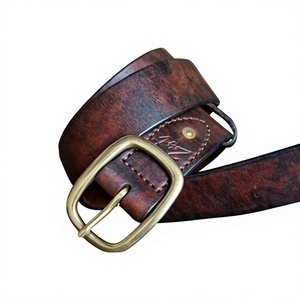 Heat Transfer Printing Custom Logo Luxury Steel Buckle Vintage Cow Hide Heavy Duty Waterproof Men's Formal Belt Supplier - Product Image 5