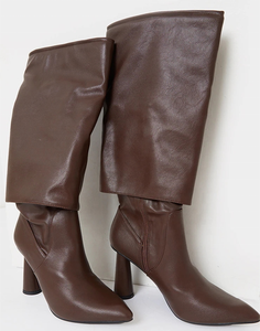 Western Style Popular Overlay <b>Boots</b> High Heel Fashion Women's Knee High <b>Boots</b> Calf Long Plus Size 43 Shoes - Product Image 6