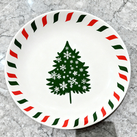Assiette en céramique en porcelaine écologique personnalisée, design personnalisé, 6 à 12 pouces, vaisselle moderne, nouvel an, Noël, maison, hôtel, restaurant