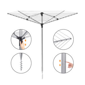 <span class=keywords><strong>Tendedero</strong></span> de <span class=keywords><strong>Ropa</strong></span> Plegable de Aluminio, 4 Brazos, 50m, Grande, Ajustable, Resistente, para Exteriores, Tipo Sombrilla, Color Personalizable - Product Image 2