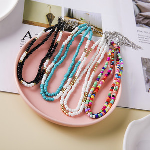 Collier Bohème Européen et Américain en Perles de Rocaille Multicolores Rondes en Forme de U, Bijou Tendance pour Fête - Product Image 1