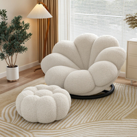 Nordique blanc unique Teddy inclinable bras luxe Boucle cuir chaise longue en cuir inversé paresseux loisirs moderne meubles de maison