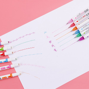 Penna curva con Journaling a doppia punta creativa con pennarello a <span class=keywords><strong>cuore</strong></span> e contorno floreale, evidenziatori di linee colorate - Product Image 2