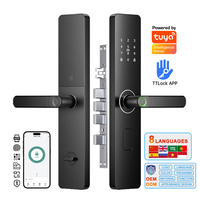 YiTechE Serrure Intelligente pour Porte WiFi Tuya TTLock APP Empreinte Digitale Serrure de Porte Intelligente avec Poignée