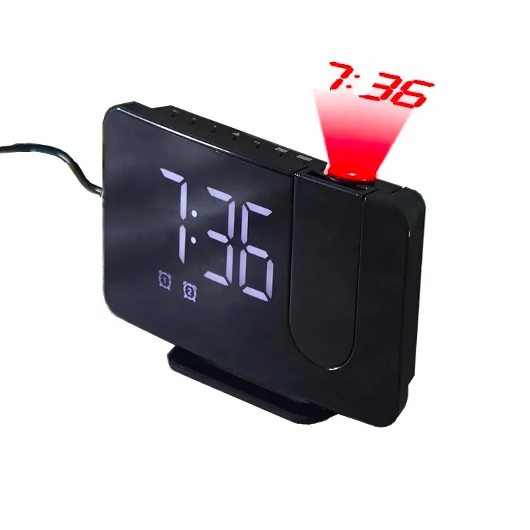 Digital Dimmable clock Projection Projector Ceiling Alarm Clock Radio With USB charging port