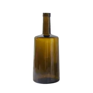 Factory direct sell make 750ml decorated glass wine bottles large glass wine bottles with cork