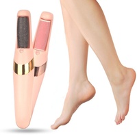 Râpe électrique rose pour pieds, éliminateur de callosités, têtes de rouleaux fins et grossiers, 2 vitesses, rechargeable, batterie lithium 500 mAh, étanche
