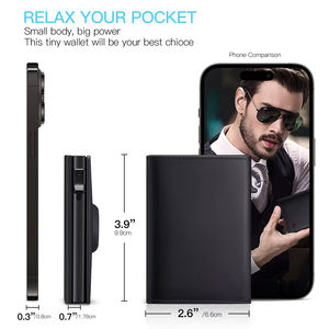 Nueva Cartera Minimalista con Bloqueo <span class=keywords><strong>RFID</strong></span> y Porta Tarjetas de Crédito, con Espacio para AirTag, Cartera de Cuero PU para Hombre - Product Image 5